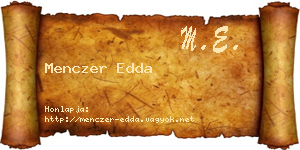 Menczer Edda névjegykártya